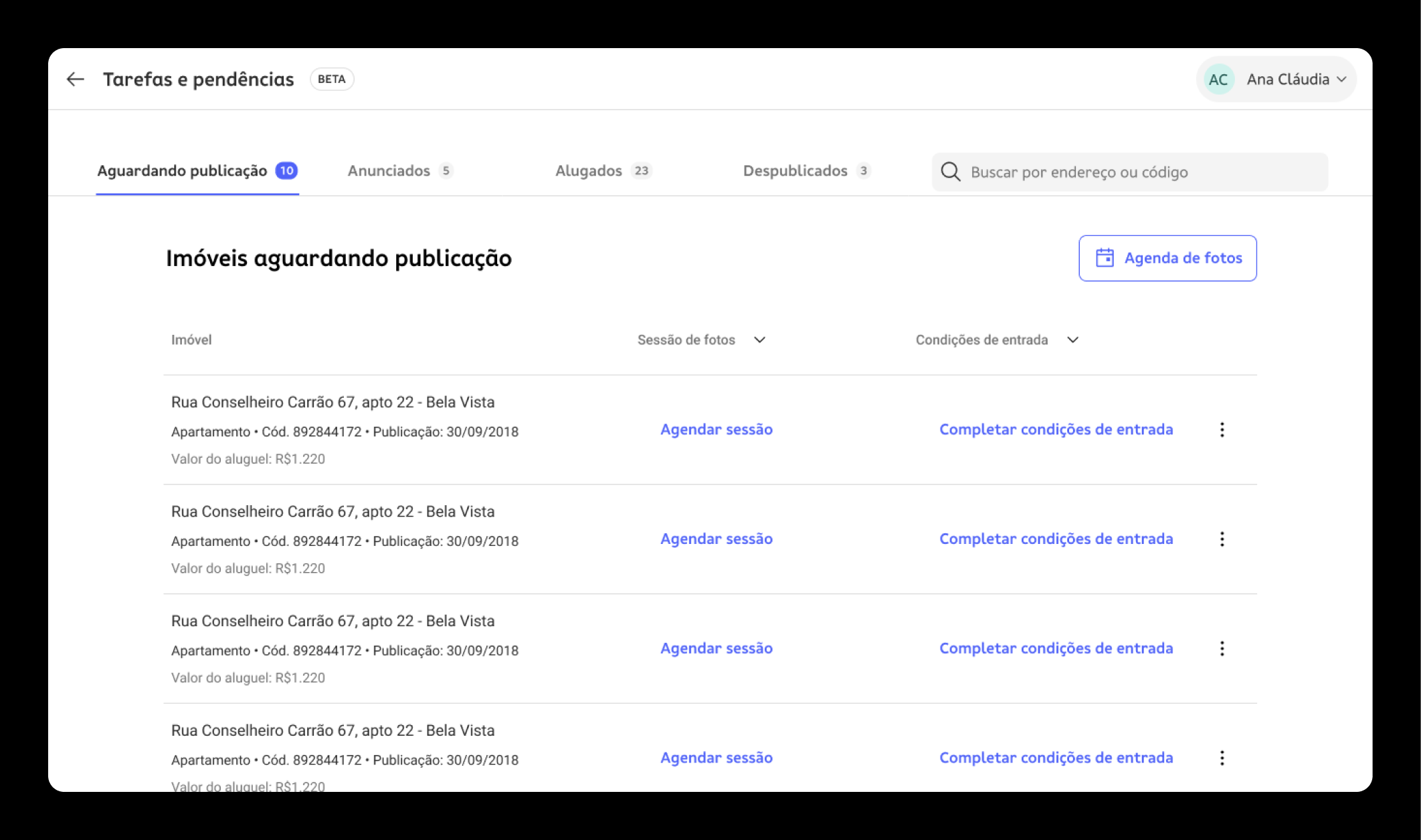 ProOwner dashboard